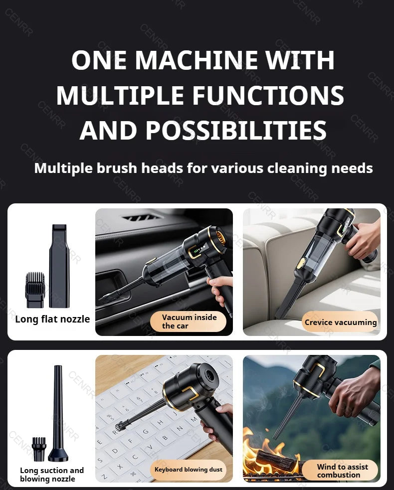 Mini Car Vacuum Cleaner Strong Scution Cordless 998000PA Powerful Wireless Car Cleaner HandHeld Portable Vacuum Cleaner for Car