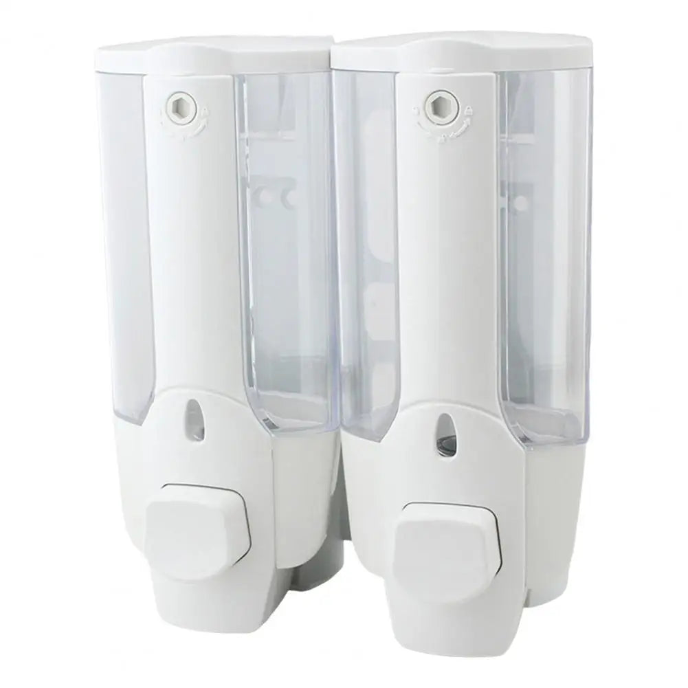 350ml Soap Dispenser 1/2 Chamber Wall-Mounted Manual Shower Dispenser With Large Capacity Shampoo Conditioner Bathroom Accessory