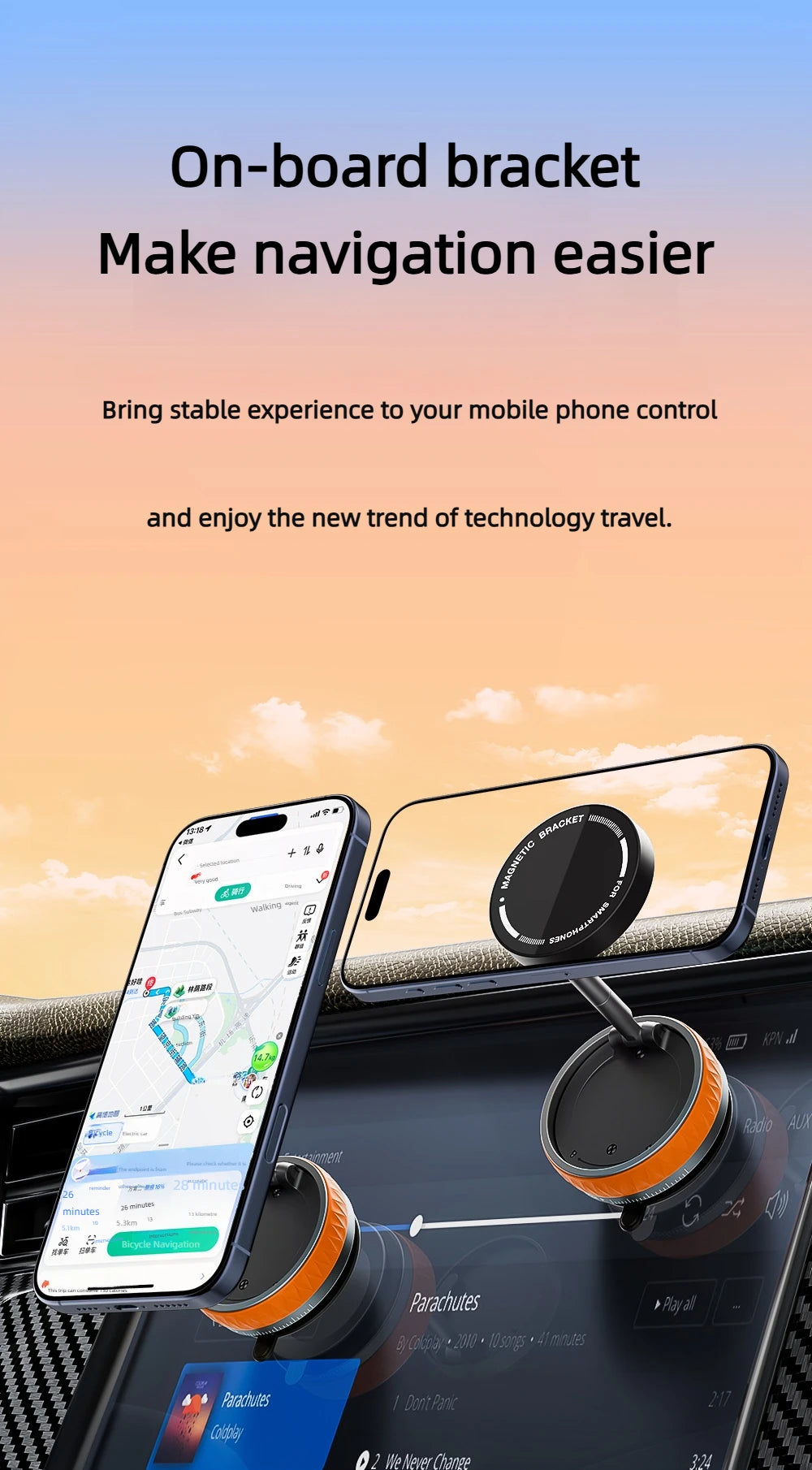 Car Magsafe Phone Holder,360° Adjustable Car Phone Mount,for iPhone and All smartphones,Suitable for your Car/Gym/Mirror/Desktop