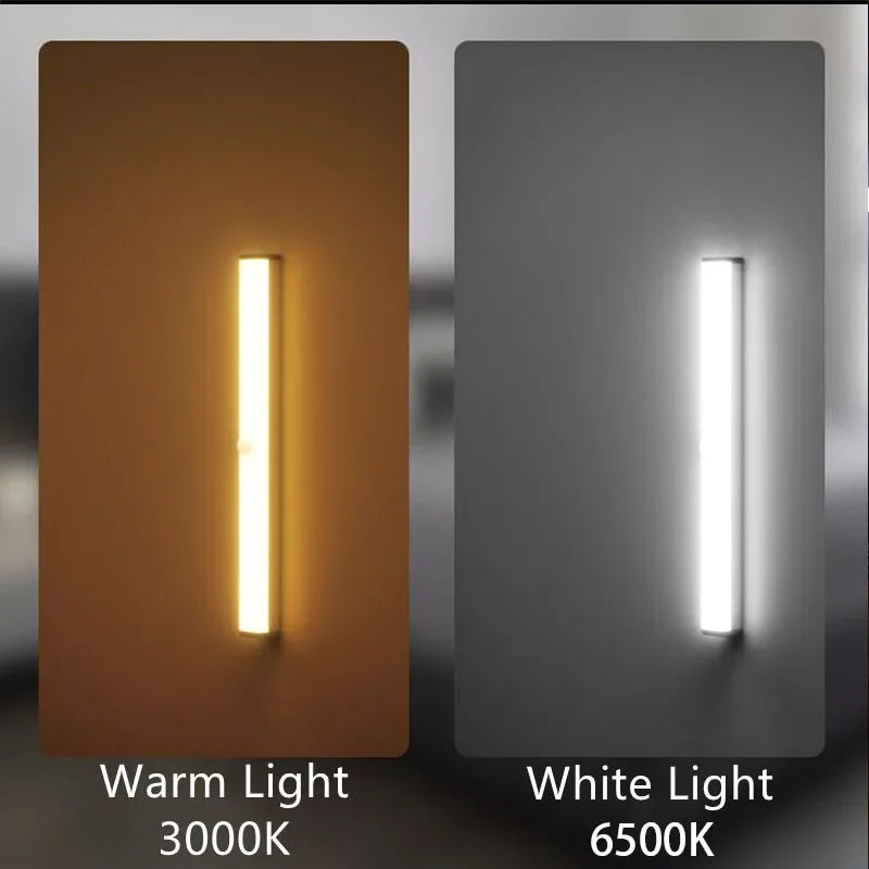 LED Motion Sensor Light Wireless LED Night Light Type C Rechargeable Light Cabinet Wardrobe Lamp Staircase Backlight For Kitchen
