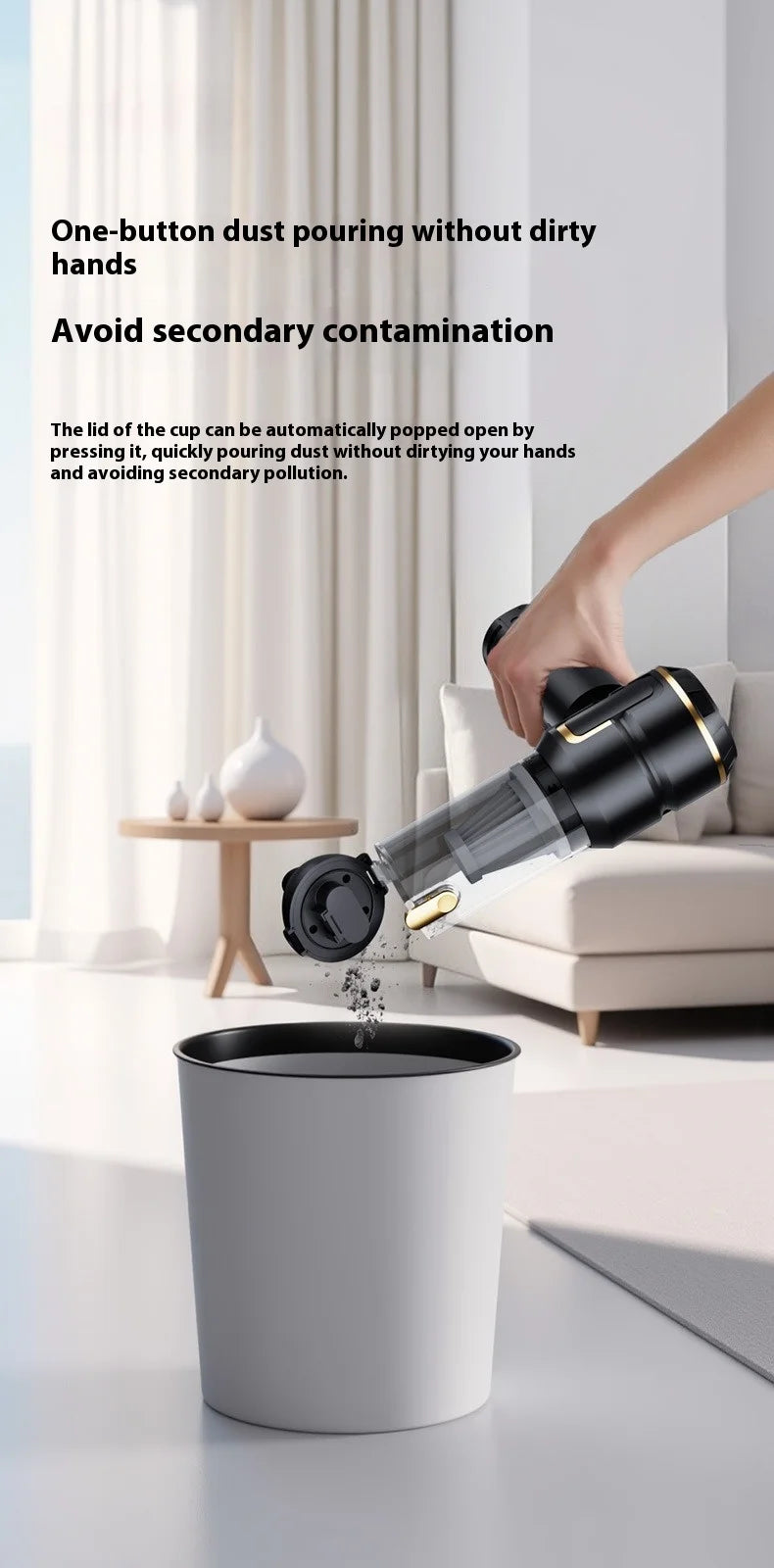 Mini Car Vacuum Cleaner Strong Scution Cordless 998000PA Powerful Wireless Car Cleaner HandHeld Portable Vacuum Cleaner for Car