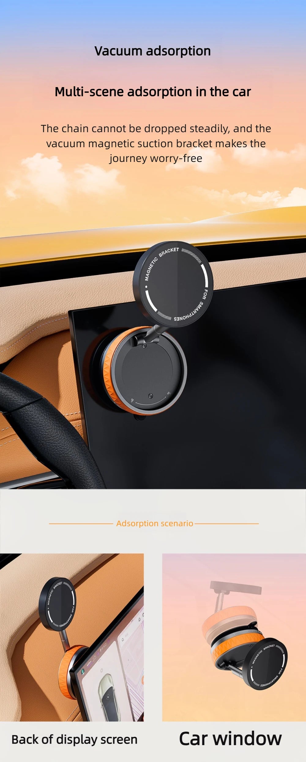 Car Magsafe Phone Holder,360° Adjustable Car Phone Mount,for iPhone and All smartphones,Suitable for your Car/Gym/Mirror/Desktop