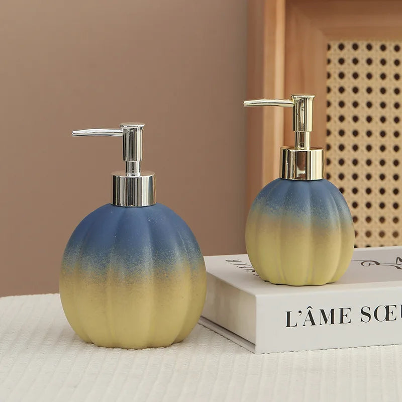soap dispenser Pumpkin ceramic hand sanitizer bottle shampoo and shower gel press and dispense bottle     decoration   dispenser