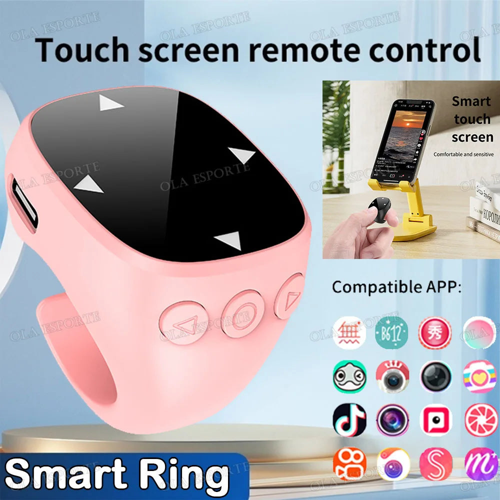New Bluetooth Remote Control Touch Screen Page Turner Camera Video Recording Music Control For iPad iPhone Remote Scrolling Ring