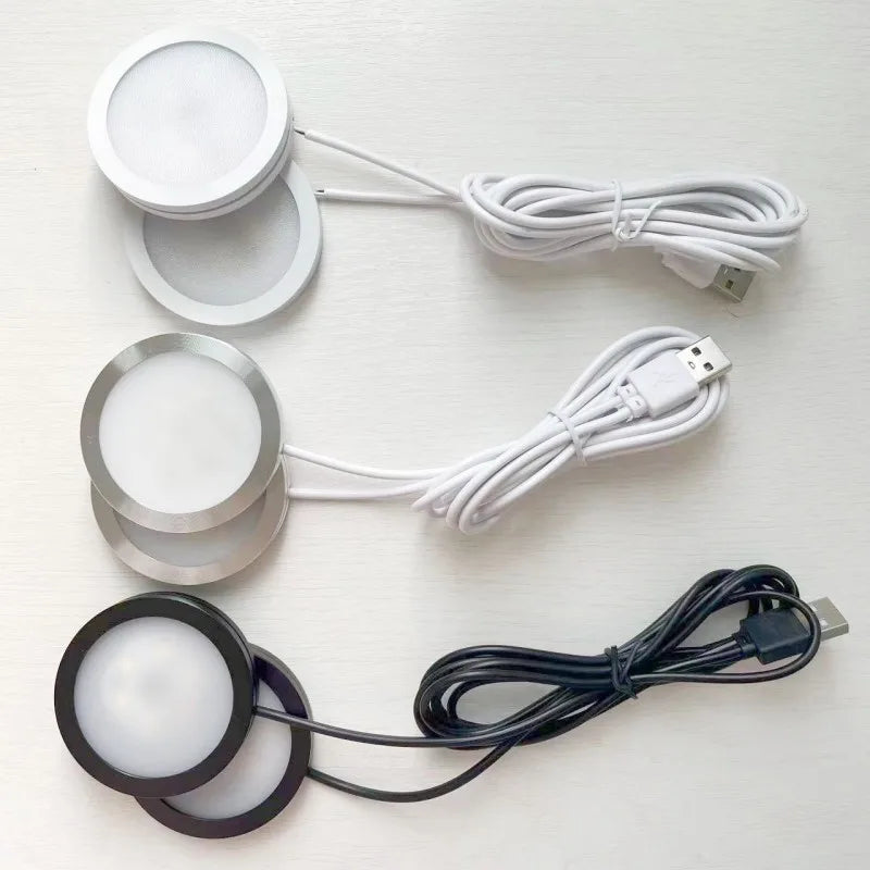 USB Led Spotlight 3W DC5V RGB With Remote Jewelry Cabinet Showcase Counter Lamp Ceiling  USB plug 2 in One Mini Spot Light