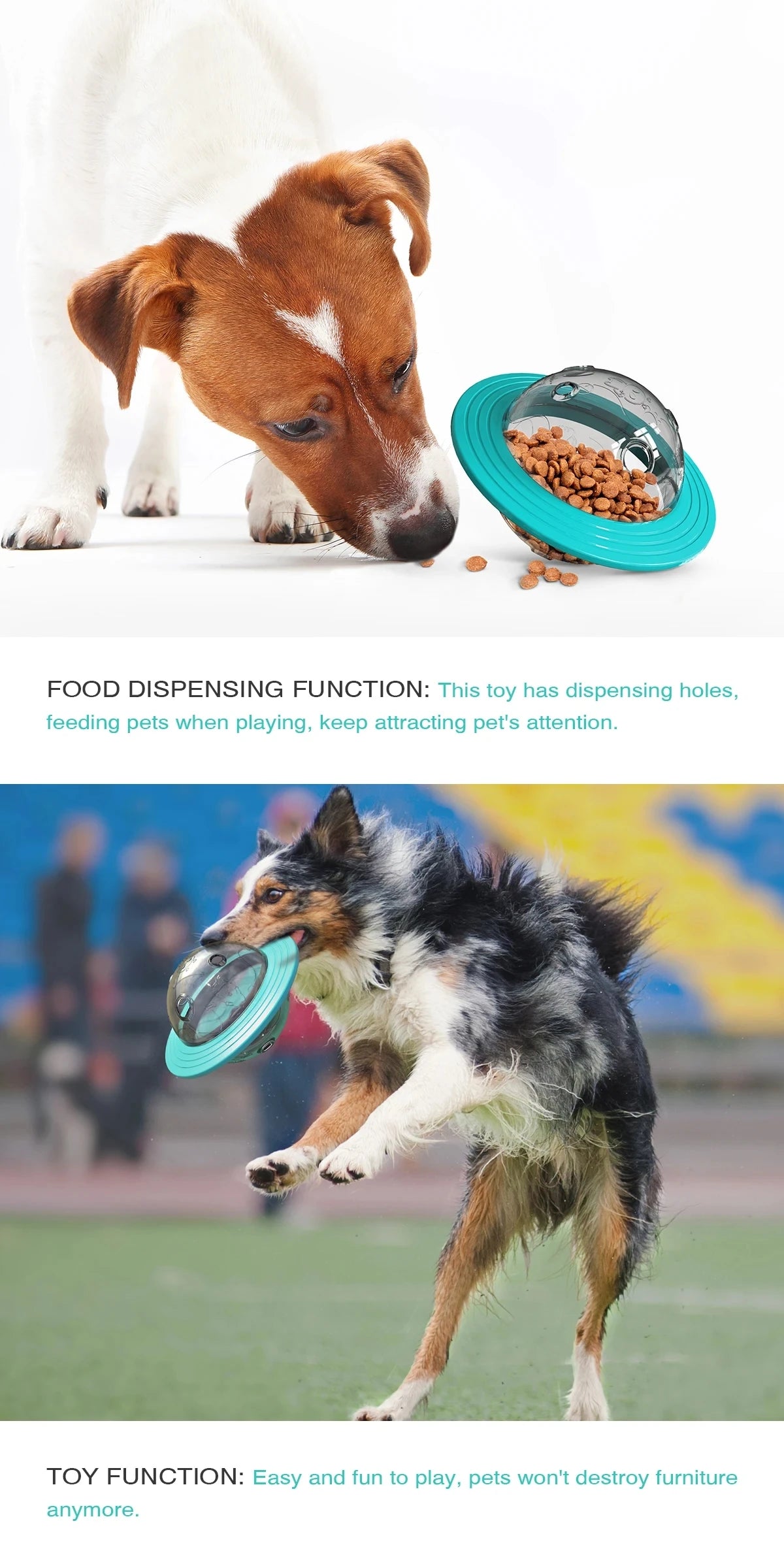 Interactive Dog Toy Treat Dispenser for Small Medium Large Dogs Cats Puppy Outdoor Training Pets Toys French Bulldog Supplies