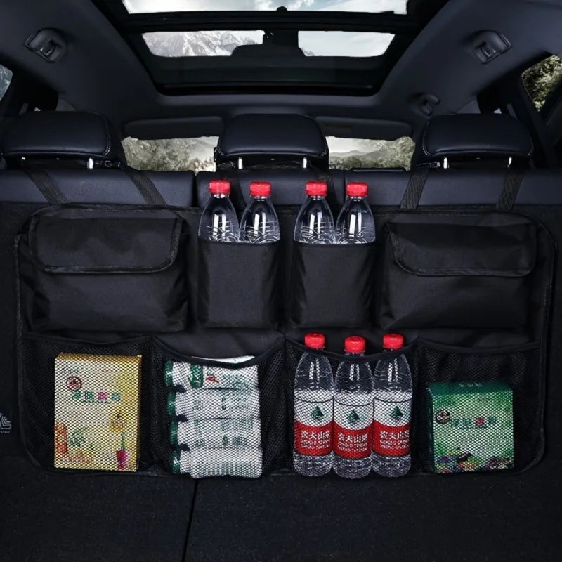 KEBUDIMEI Car Trunk Organizer Oxford Backseat Storage Bag Multi-use Automobile Seat Back Organizers Net Car Interior Accessories