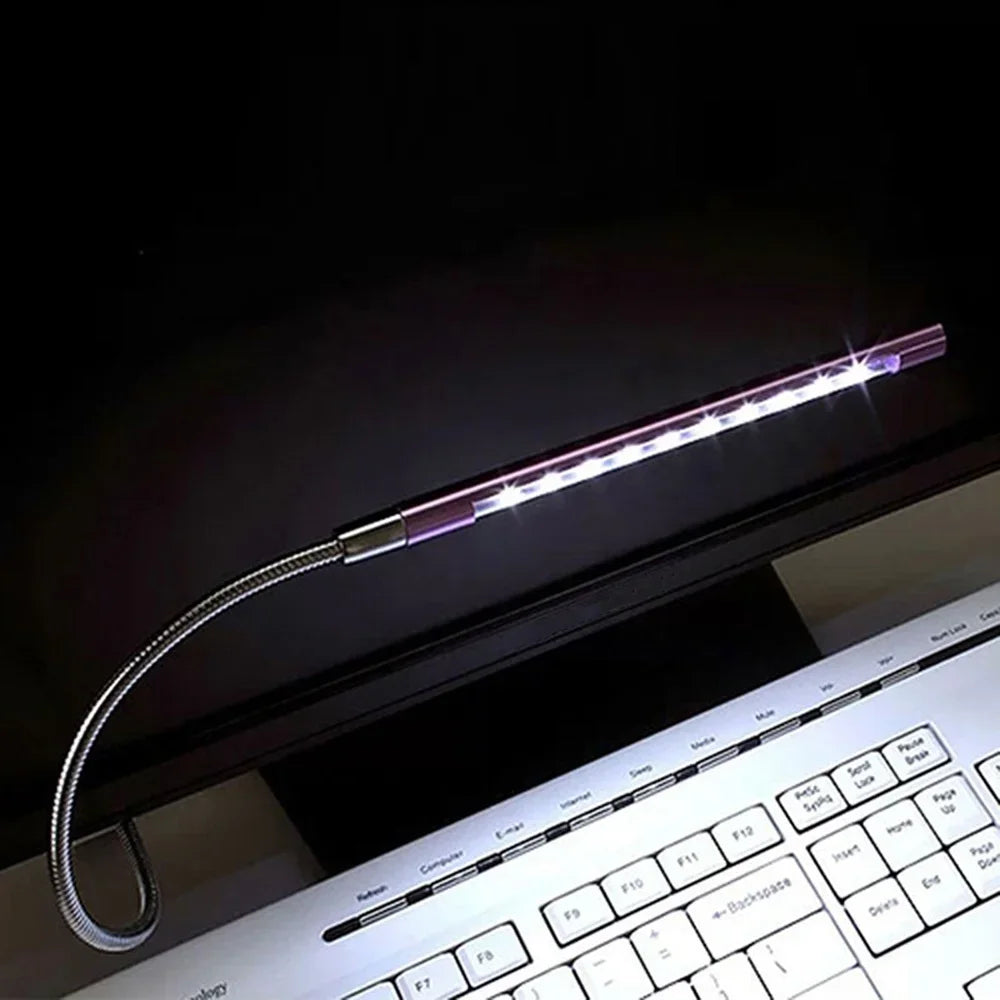 USB LED Reading Light Flexible Book Light 10 LED Mini Lamp for Laptop Notebook PC Computer Study Desk Bedroom Night Light