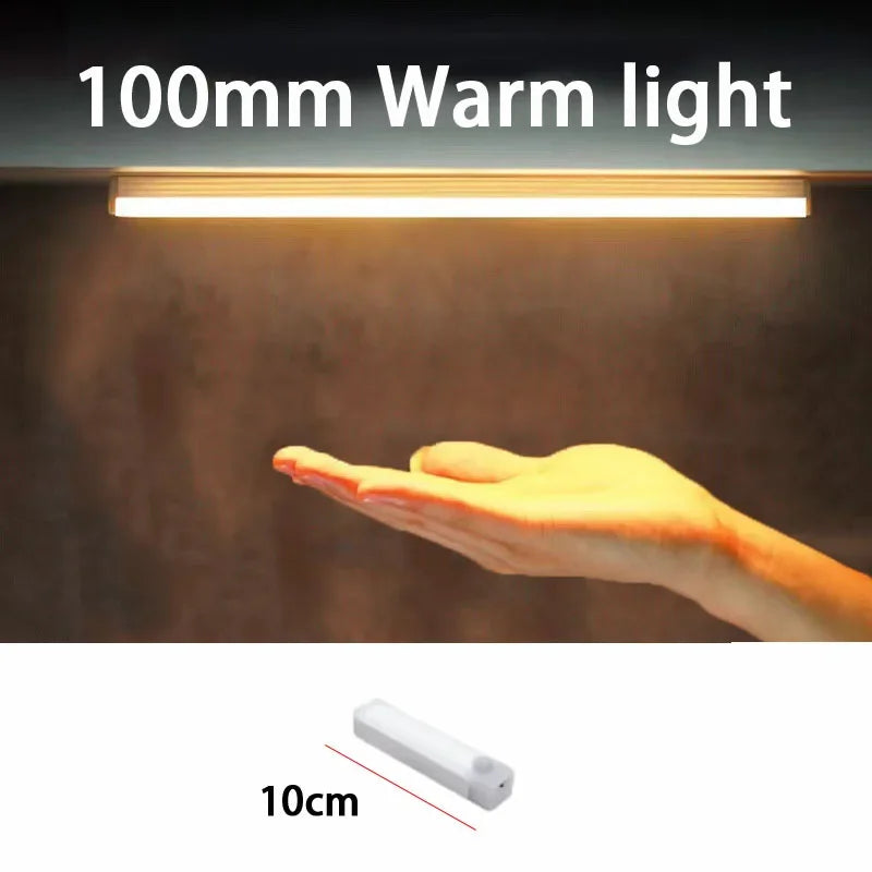LED Motion Sensor Light Wireless LED Night Light Type C Rechargeable Light Cabinet Wardrobe Lamp Staircase Backlight For Kitchen