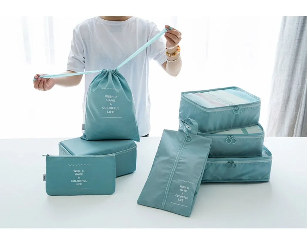 7 PCS Travel Storage Bags Set Suitcase Organizer Luggage Packing Set Cube Bag Portable Waterproof Travel Clothes Shoe Tidy Pouch